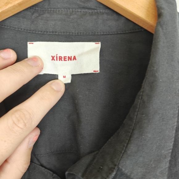 SOLD Xirena Black Channing Button Up Short Sleeve Shirt Size Medium Women's - Picture 12 of 14